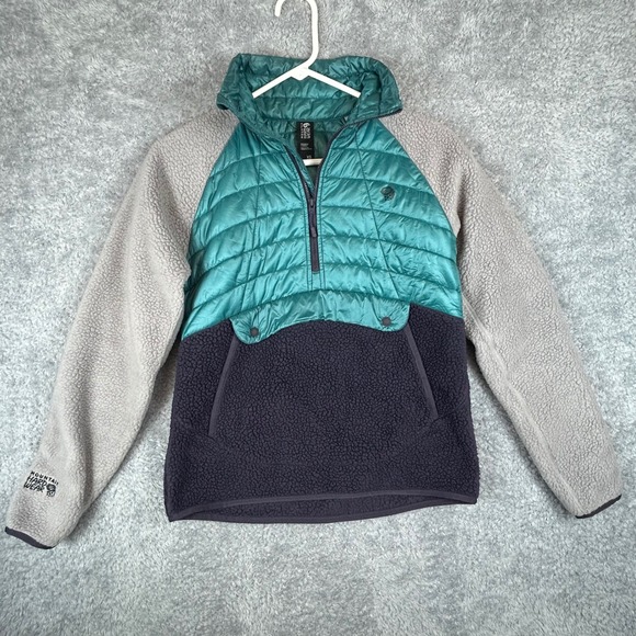 Mountain Hardwear Womens Colorblock Hybrid Fleece Puffer Pullover Anorak XS - Picture 2 of 10